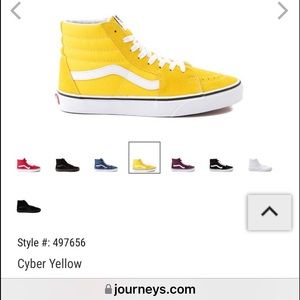 Yellow Hightop vans NEVER WORN- has box